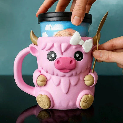 🥤Christmas Gift🍦-Highland Cow Ice Cream Holder🍨
