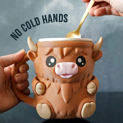 🥤Christmas Gift🍦-Highland Cow Ice Cream Holder🍨