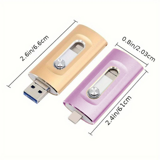⚡3 in 1 Flash Drive, Portable High Speed USB 3.0 Memory Storage