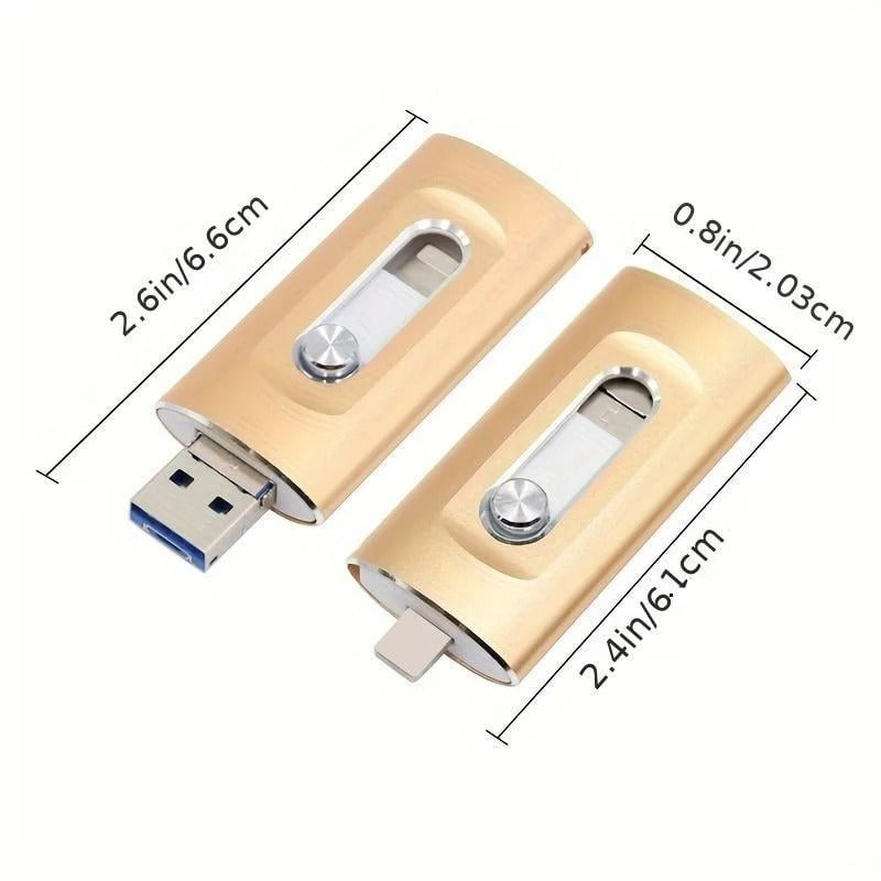 ⚡3 in 1 Flash Drive, Portable High Speed USB 3.0 Memory Storage