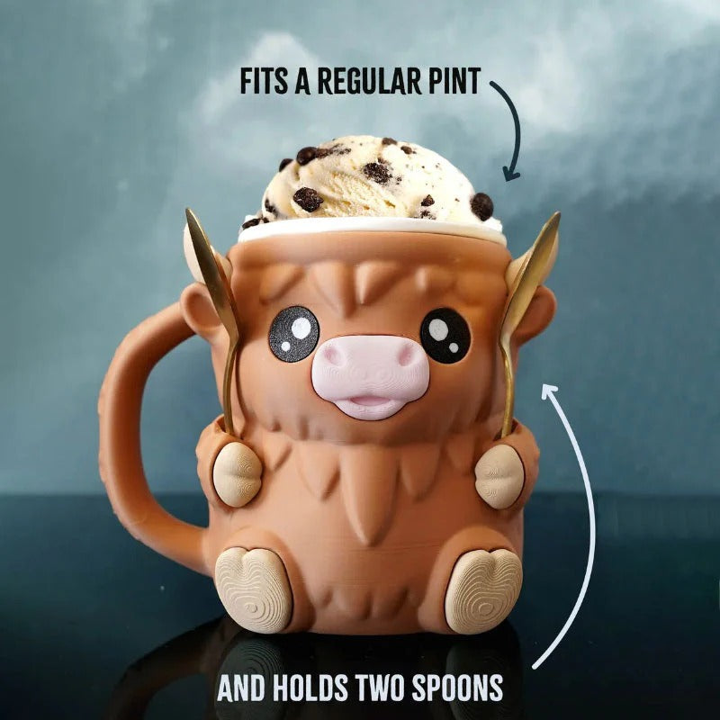 🥤Christmas Gift🍦-Highland Cow Ice Cream Holder🍨