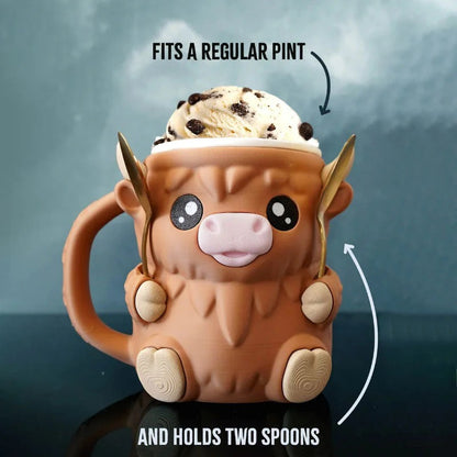 🥤Christmas Gift🍦-Highland Cow Ice Cream Holder🍨