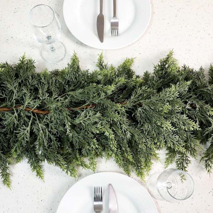 Christmas Decorations🎄Artificial Cedar Garlands for Table, Mantle, Wall, Indoor, Outdoor