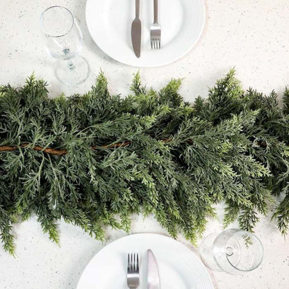 Christmas Decorations🎄Artificial Cedar Garlands for Table, Mantle, Wall, Indoor, Outdoor