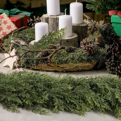 Christmas Decorations🎄Artificial Cedar Garlands for Table, Mantle, Wall, Indoor, Outdoor