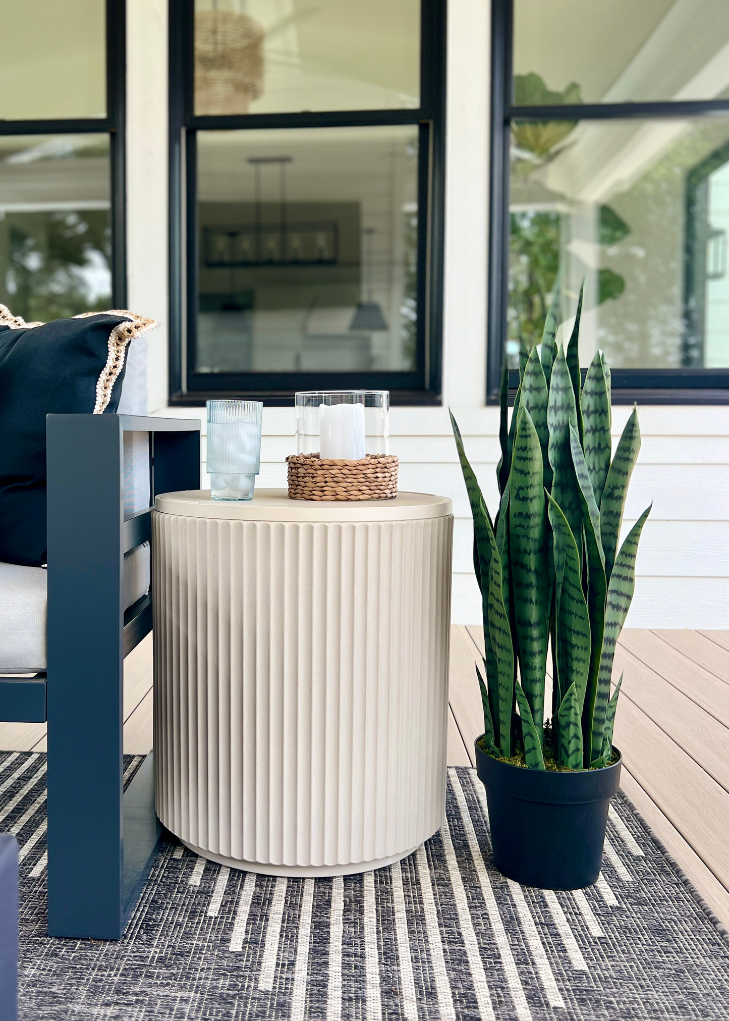 UV Treated Outdoor Fake Potted Snake Plant - 35"