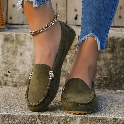 🔥 Best-Seller 🔥 Round-Toe Flats — Breathable, Orthopedic Slip-On Walking Shoes
